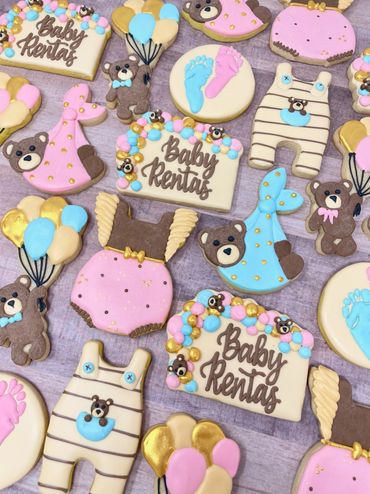 Teddy Bear Gender Reveal Cookies