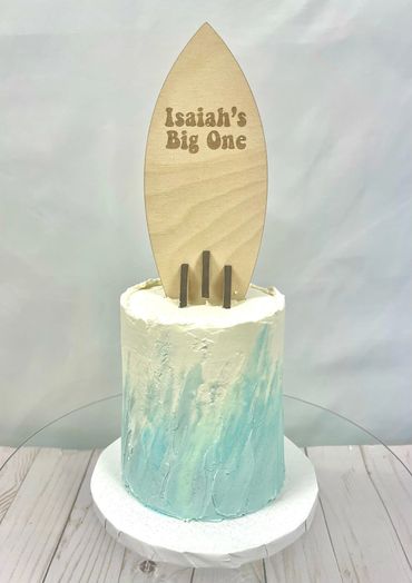 The Big One Abstract Wave Smash Cake with Custom Topper