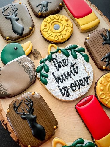 The Hunt is Over Custom Wedding Shower Cookies