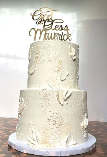 Two-Tier Baptism Cake 