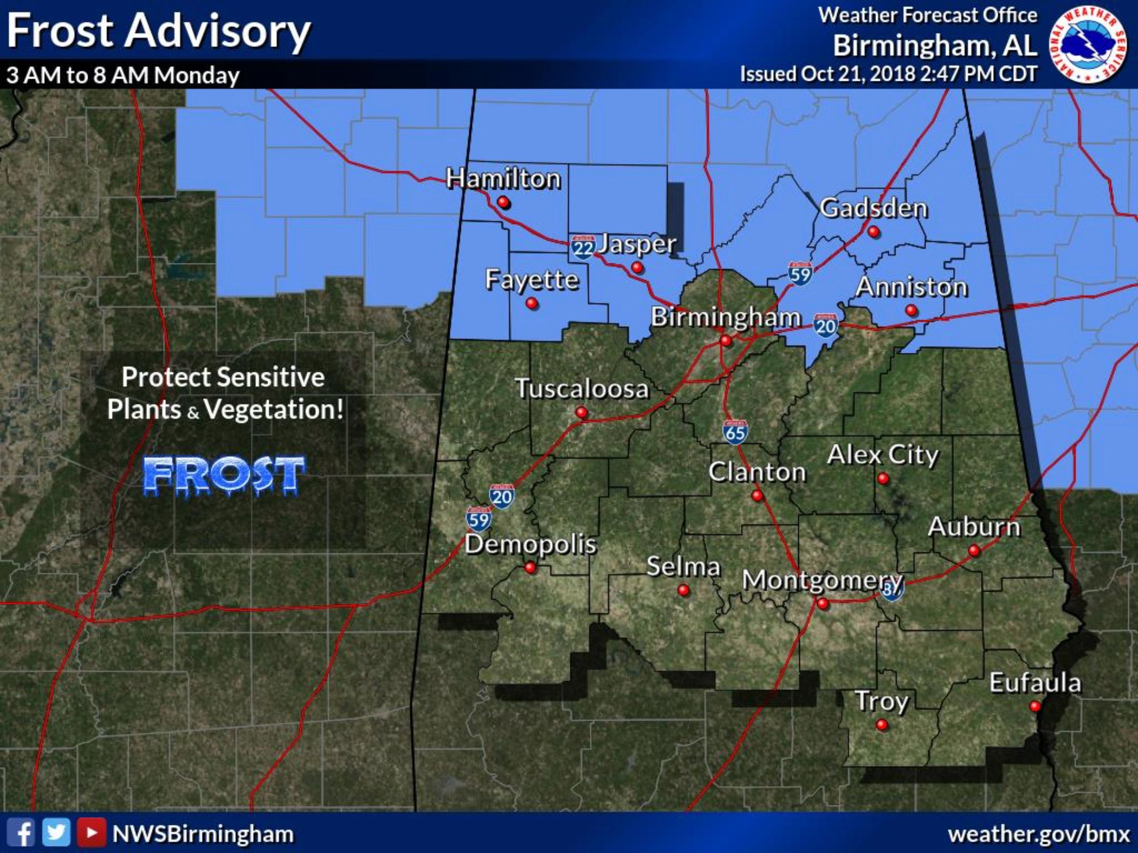 Frost Advisory in AM For North Alabama