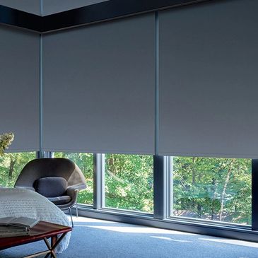 Motorized Shades, Blinds, curtains, Roman Shades.