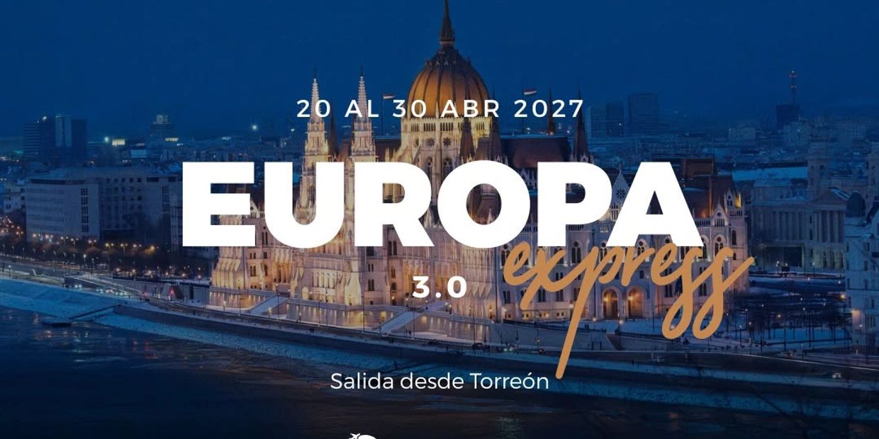 Publicidad de viaje a Europa del 20 al 30 de abril de 2027.