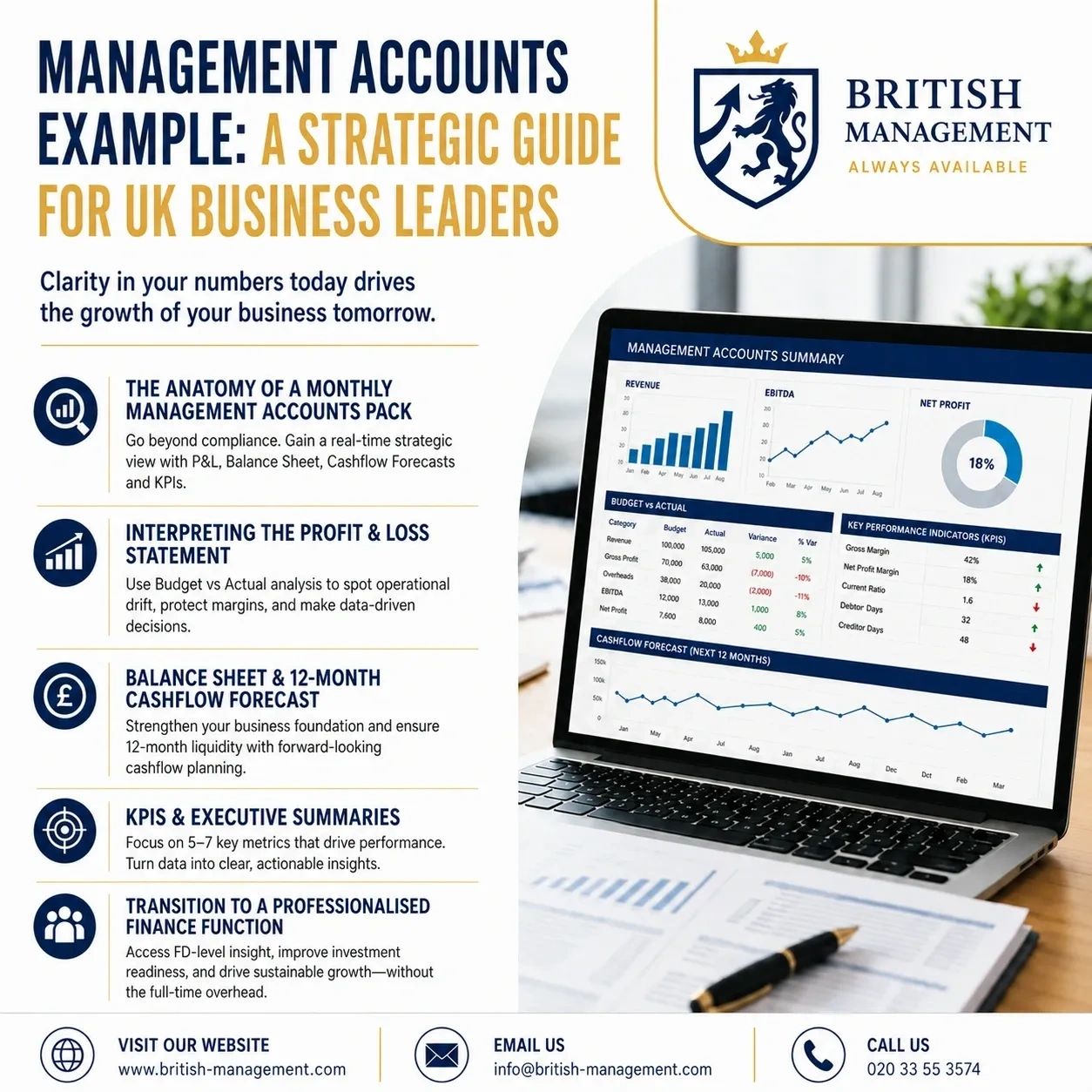 Guide on management accounts for UK business leaders by British Management.