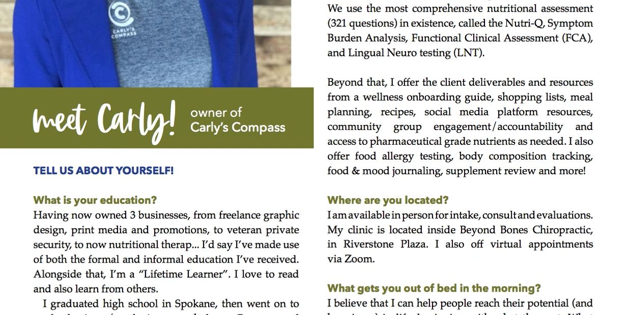 Recently featured in the North Idaho Wellness Magazine May/June. Click link for full version!