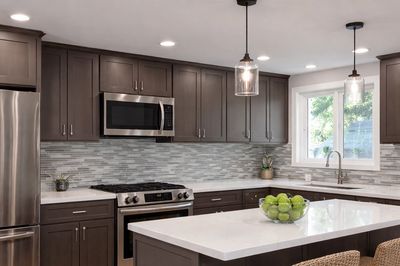 New Kitchen with tile and island