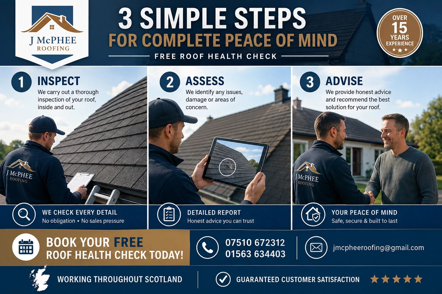 Is your roof protecting your home the way it should?
( We offer free roof health checks )