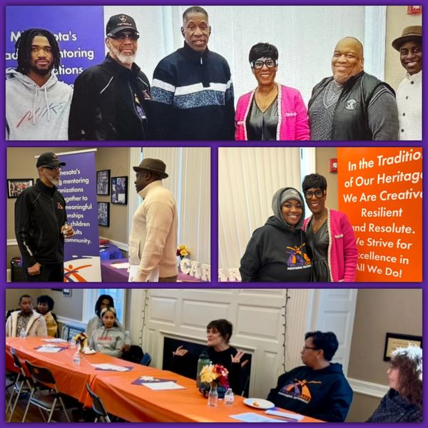 Community members engaging in mentoring and discussions at a Minnesota event.
