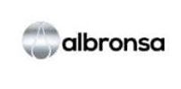 Albronsa company logo with a silver globe and black text.