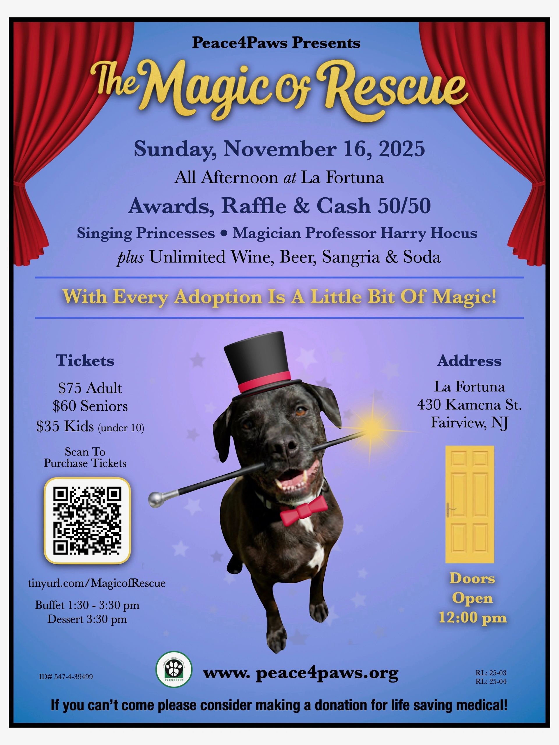 Please join us for this magical and upbeat event celebrating the Peace4Paws mission & our wonderful 