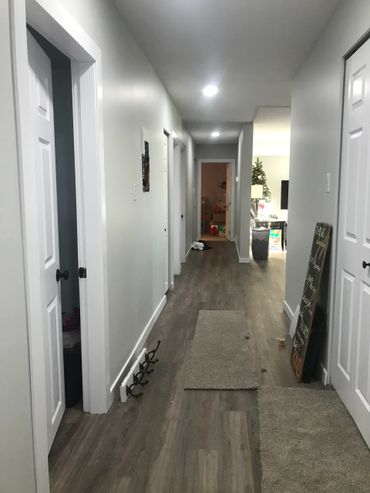 Finished interior finishings with beautiful doors, flooring, lighting, paint & finishings