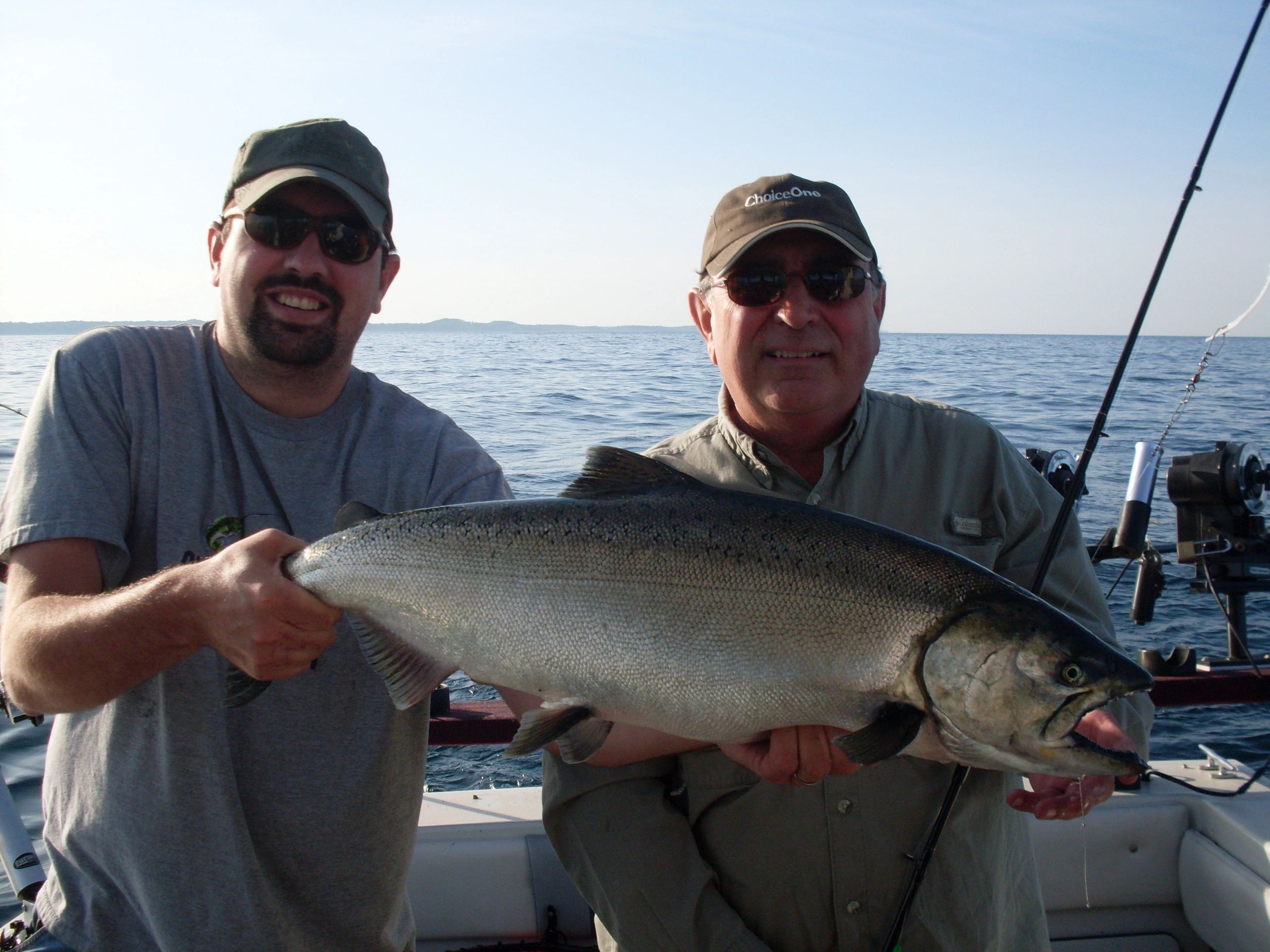 Captain Kris with a Lake Michigan catch