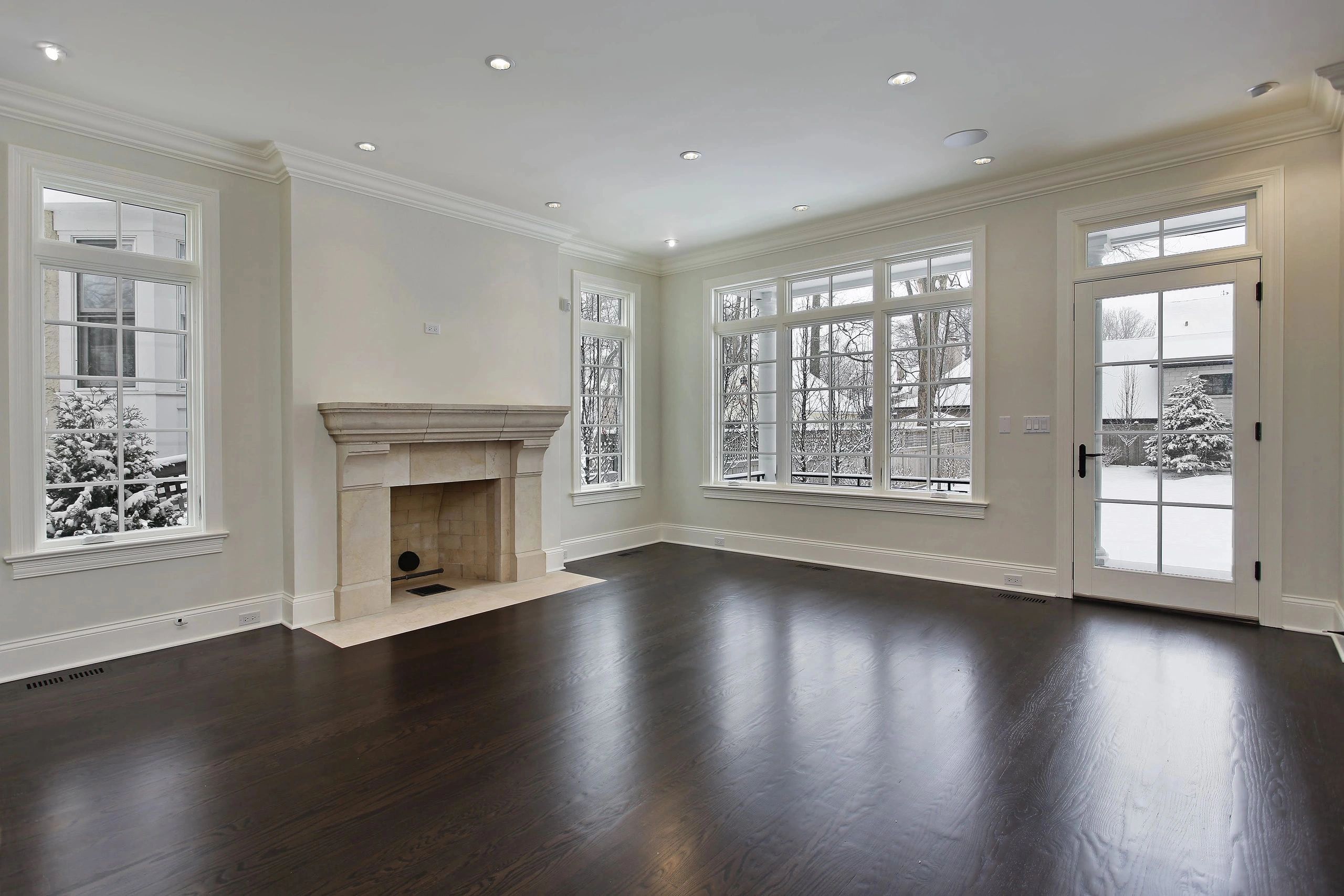 virtually staged living room before 