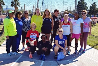 A group of track & field women at 2024 Nevada Senior Games. Photographed by Lydia Woods
