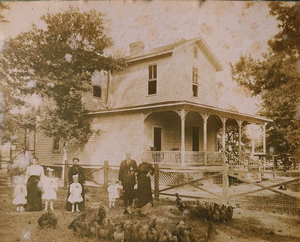 Historical Image of Beulah House with Chickens