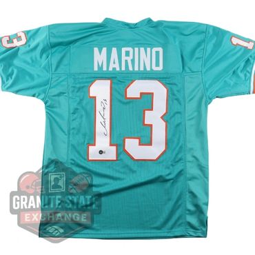 Miami Dolphins jersey signed by Dan Marino with number 13.