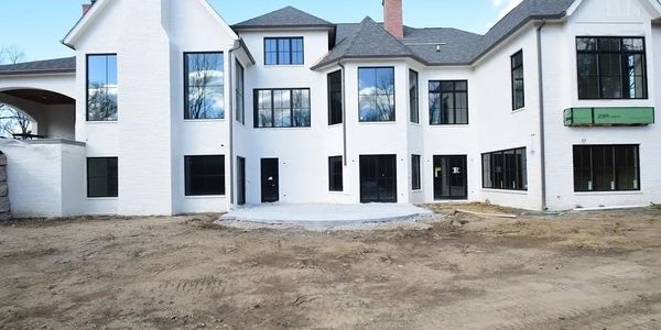 Construction clean, new house windows clean