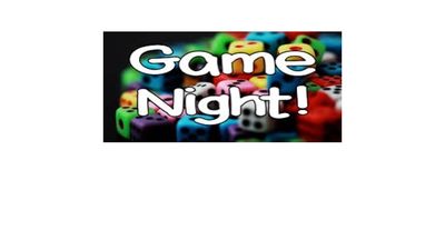 Colorful dice with 'Game Night!' text overlay.