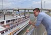 Tim Schneider at the McAlpine Locks, watching the Belle of Louisville travel through