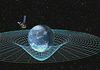 The curvature of Space-TIme as predicted by Einstein's Theory of Genearal Relativity (proved around 1921.)