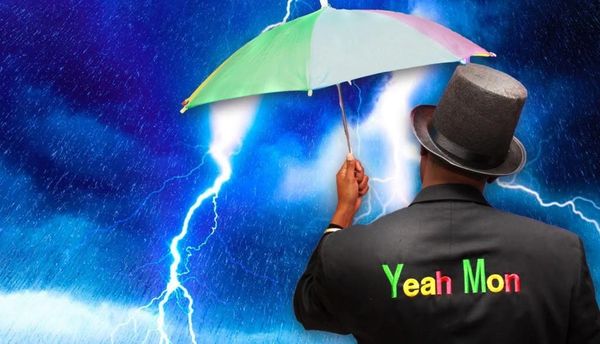 Magician under umbrella 