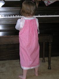 pink gingham pillowcase dress