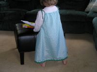 turquoise blue gingham pillowcase dress