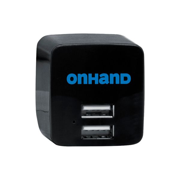 OnHand Dual-Port Wall Adapter - Black 3.1A 2-Port, USB-A