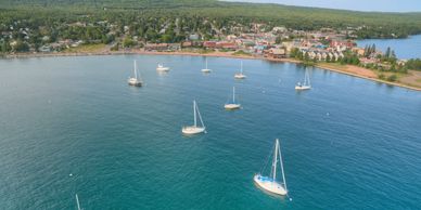 Downtown Grand Marais, a charming North Shore town with views, local shops, and outdoor adventure.
