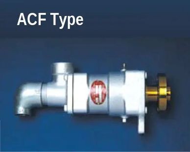 Metallic ACF type mechanical component against a blue background.