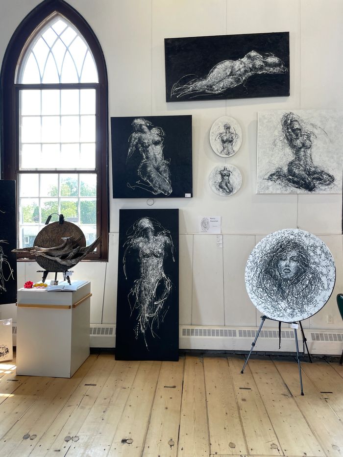 Série Mise à nue présentée lors de l'exposition à Melbourne en Estrie à la galerie Perkins