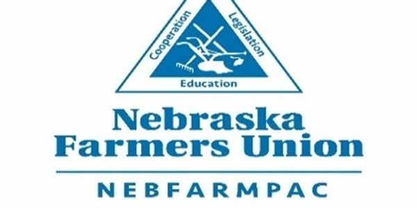 Nebraska Farmers Union logo with education, cooperation, legislation.