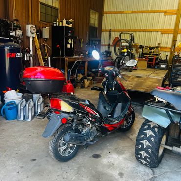 Scooter in the shop