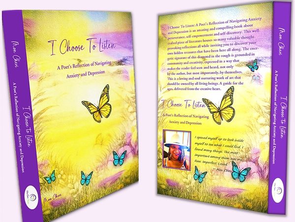 Book cover of 'I Choose To Listen' featuring butterflies and a yellow background.
