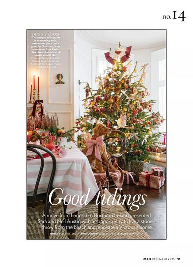 Christmas interior decorating December 2025, Sara Austin, 25 Beautiful Homes, Christmas magazine