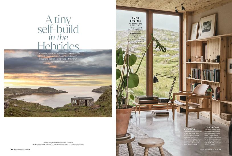 House Beautiful May 2026, Jane Crittenden interiors writer, self-build Scotland, Izat Arundell