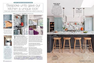 Blue kitchen, Trinity blue, marble worktop,  Clare Totman, interiors journalist, House Beautiful 