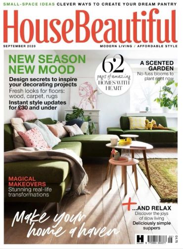 House Beautiful magazine cover featuring modern living and decorating ideas.