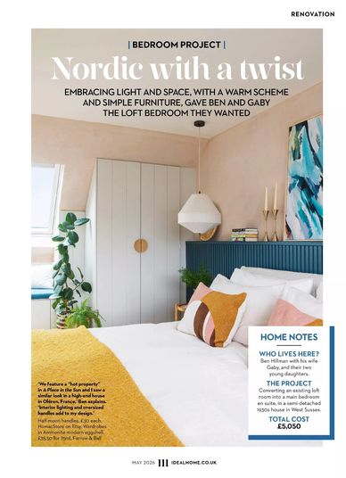 Nordic bedroom design, Jane Crittenden writer, Ideal Home bedroom makeover, loft bedroom, May 2026