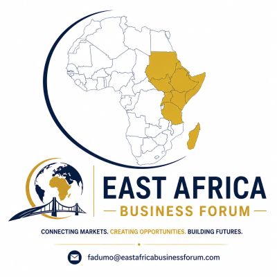 East Africa Business Forum logo with map highlight.