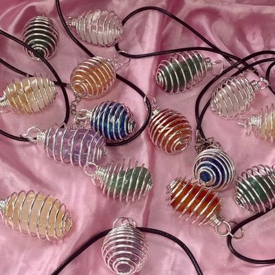 Crystal cage necklaces
