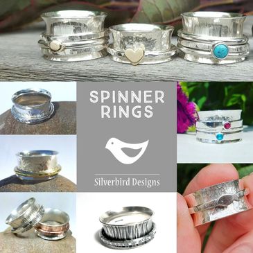 Silver Spinner Anxiety Rings by Silverbird Designs