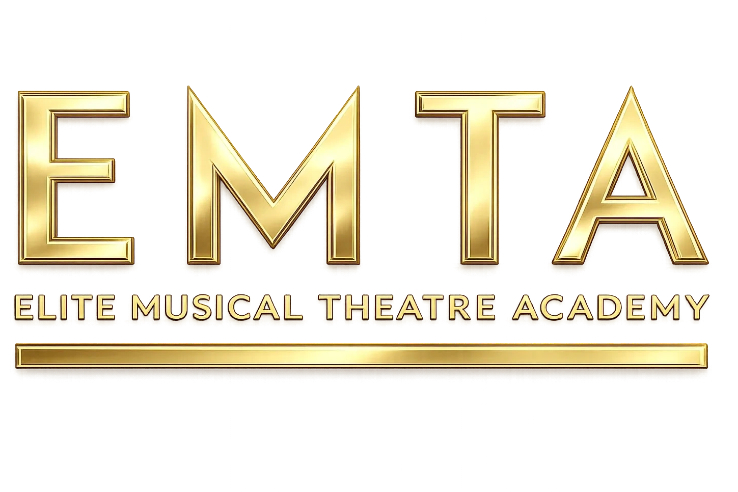 Gold logo for Elite Musical Theatre Academy (EMTA).