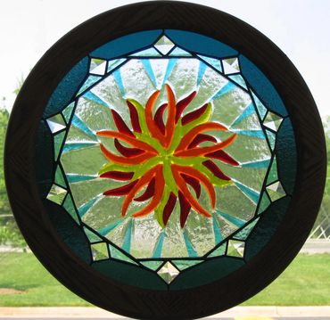 fused and stained glass panel