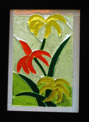 kiln-formed glass panel
daylilies