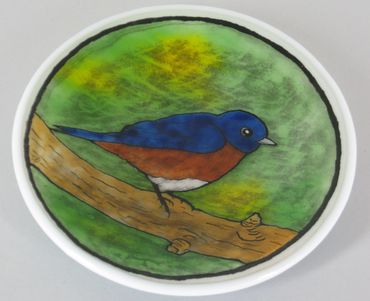 hand-painted glass bowl
