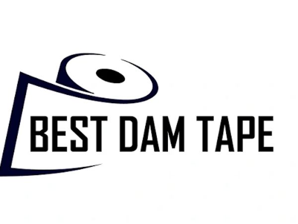 Logo with a tape roll and the text 'BEST DAM TAPE'.