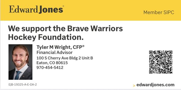 Edward Jones ad supporting the Brave Warriors Hockey Foundation.
