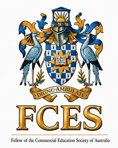 Coat of arms for Fellow of the Commercial Education Society of Australia (FCES).