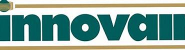 Close-up of the word 'innovain' in bold green letters on a white background.